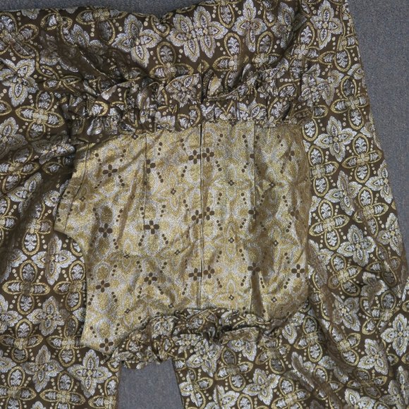 Vintage Retro Gold Metallic with Ruffles Romper - Handmade size Medium - Picture 7 of 10